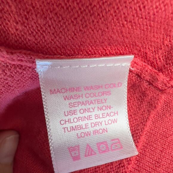 Woman within plus size 1X pink 3/4 sleeve cardigan with bow tie, Spring, #2401 - Picture 8 of 8